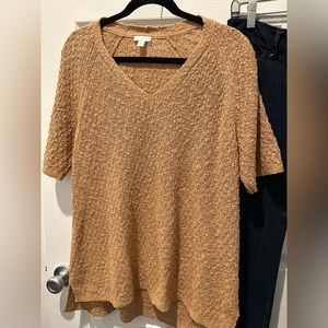 J.Jill Dimensional Elbow-Sleeve Sweater Gingersnap- Size L